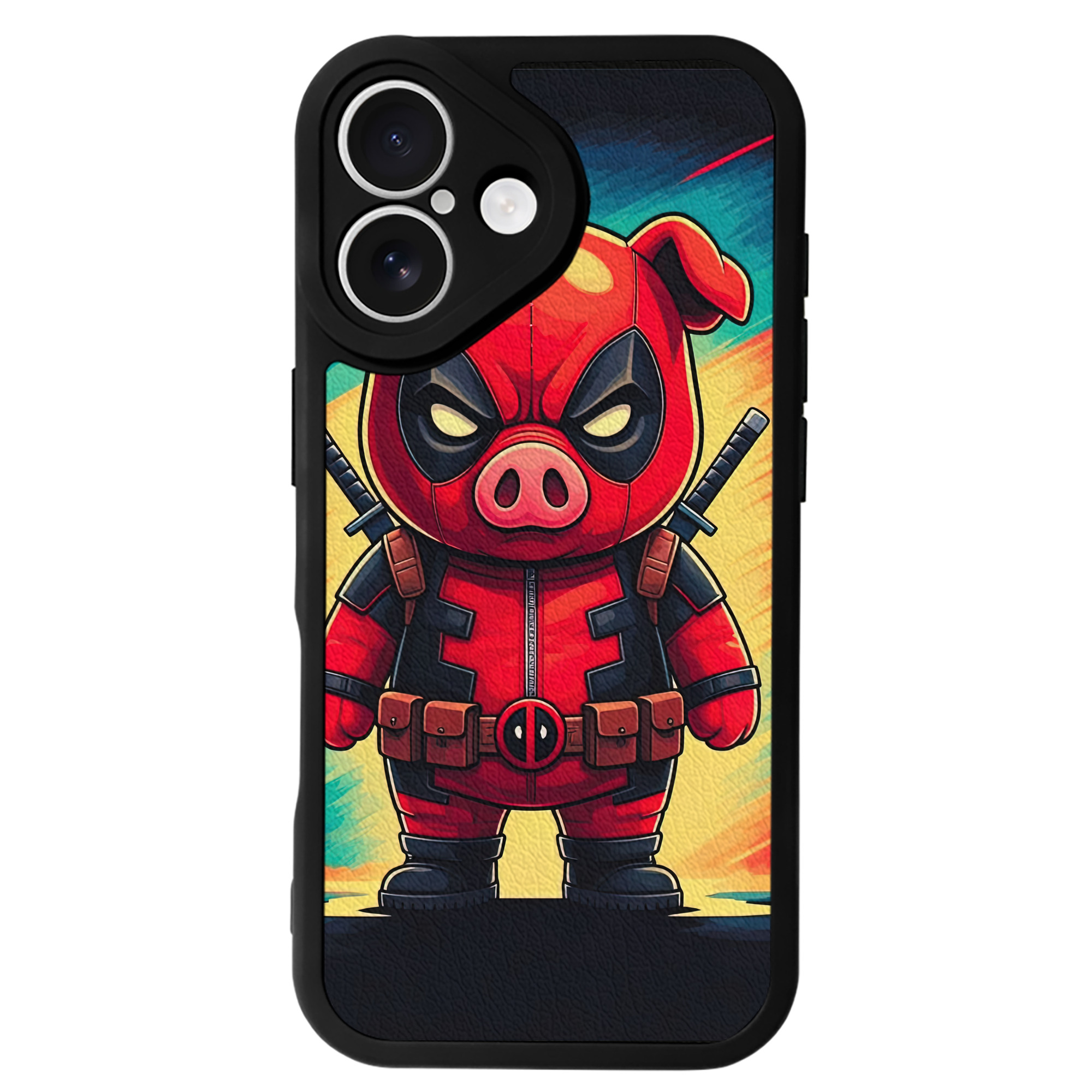 （画像用） Deadpool デッドプール 【iPhone 16シリーズ対応】シリコンスマホケース（レザー調） 材質：シリコン